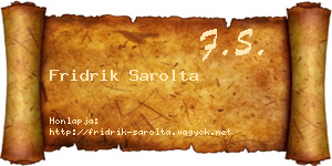 Fridrik Sarolta névjegykártya