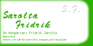 sarolta fridrik business card